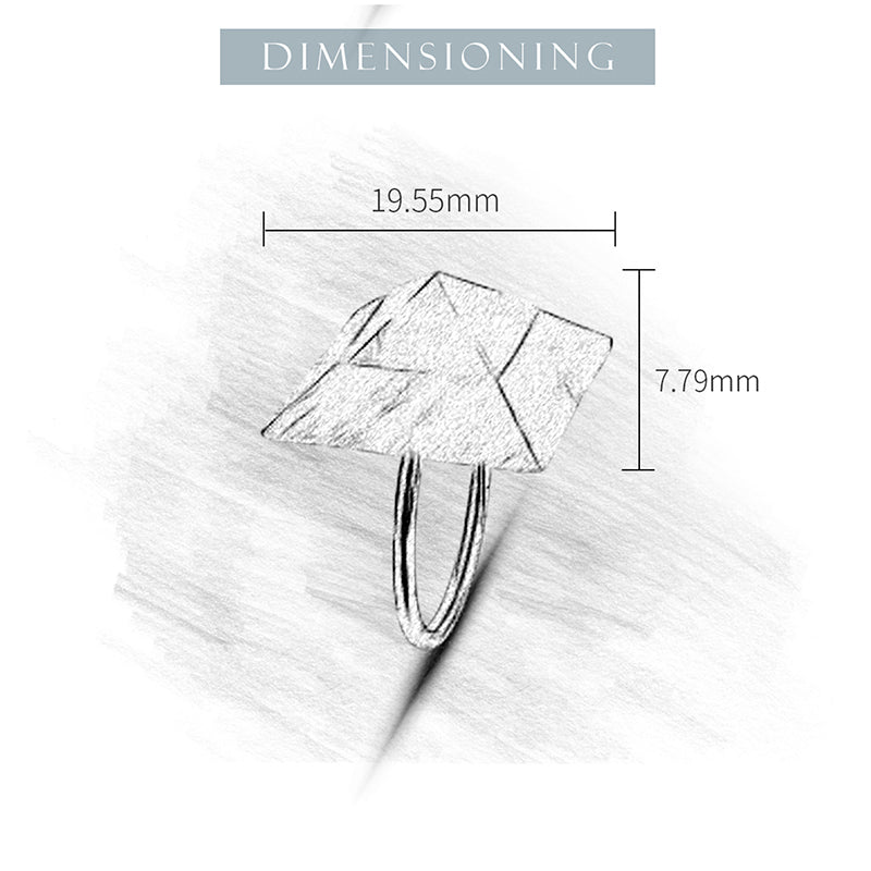 Natural Quartz Crystal Mysterious Pyramid Adjustable Ring