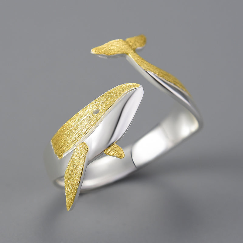 Whale Dating Adjustable Ring