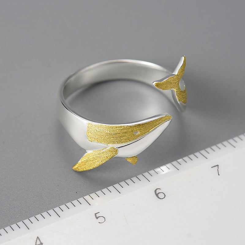 Whale Dating Adjustable Ring