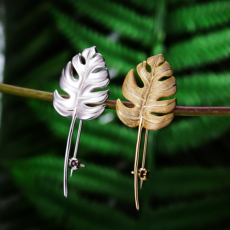 Monstera Leaf Handmade Brooch