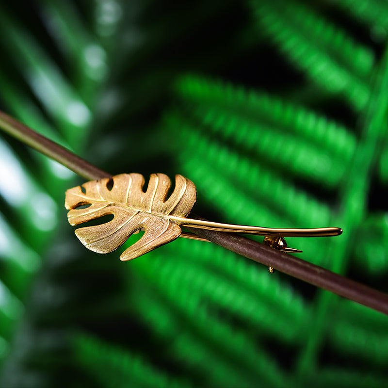 Monstera Leaf Handmade Brooch