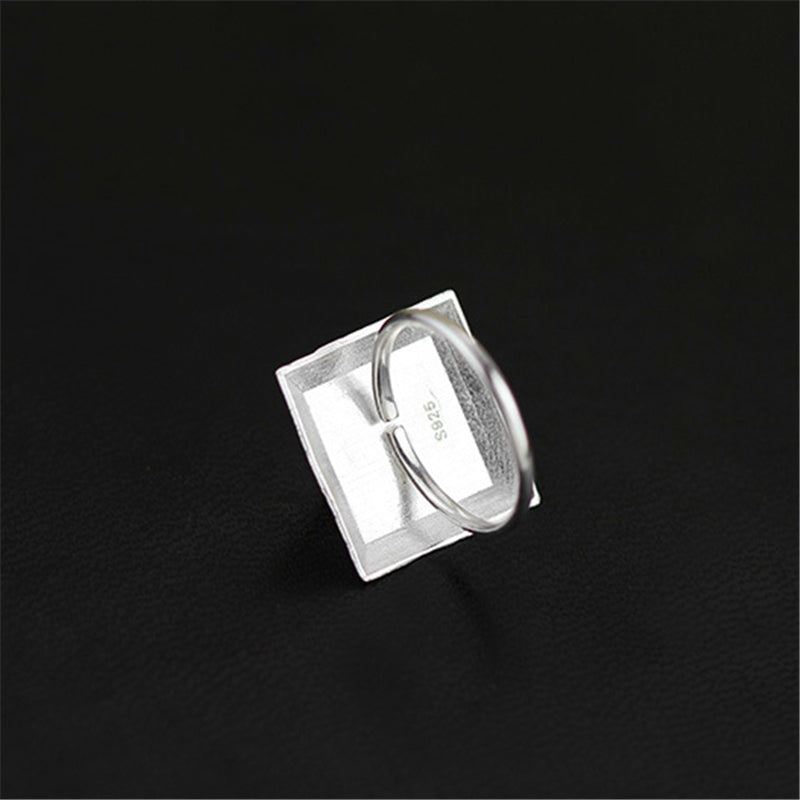 Natural Quartz Crystal Mysterious Pyramid Adjustable Ring