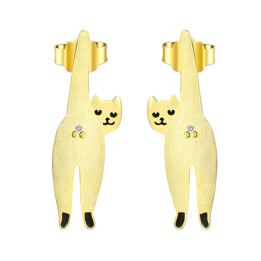 Naughty Cat Stud Earrings