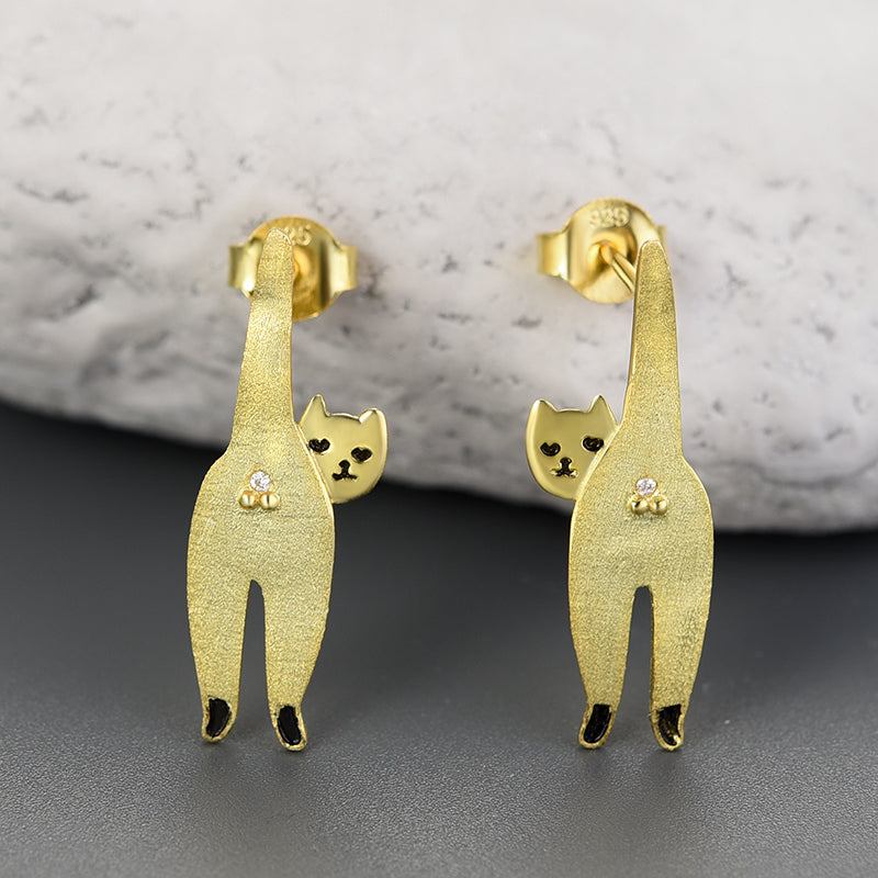 Naughty Cat Stud Earrings