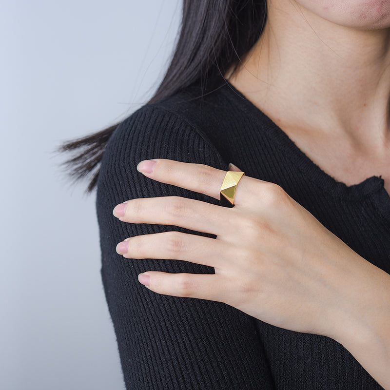 Sterling Silver Origami Art Adjustable Ring