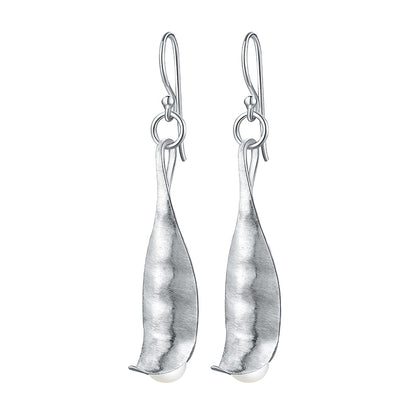 Sterling Silver New Pea Pods Dangle Earrings