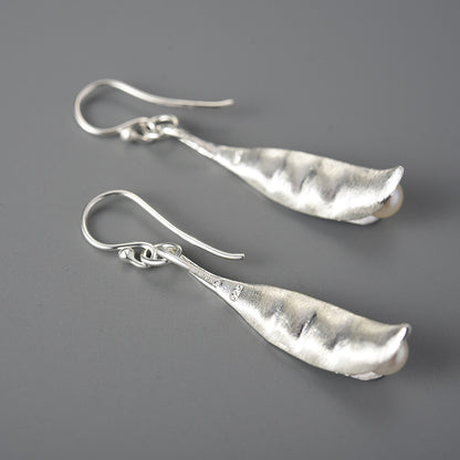 Sterling Silver New Pea Pods Dangle Earrings