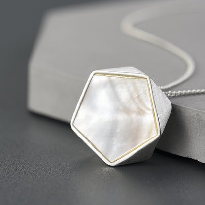 Sterling Silver Minimalism Pentagonal Prism Pendant (Chain not included)