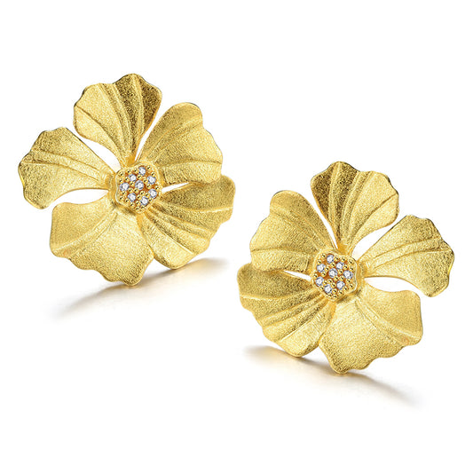 Peony Flower Stud Earrings