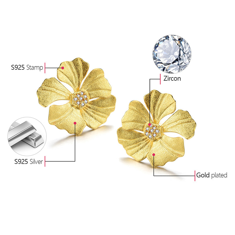 Peony Flower Stud Earrings