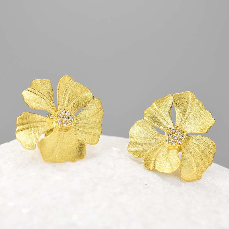 Peony Flower Stud Earrings