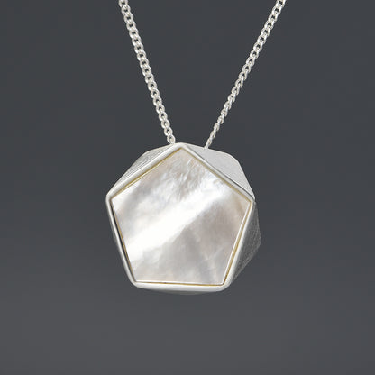 Sterling Silver Minimalism Pentagonal Prism Pendant (Chain not included)