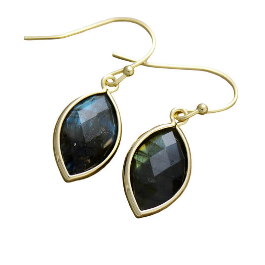 Modernism Marquise Labradorite Dangle Earrings