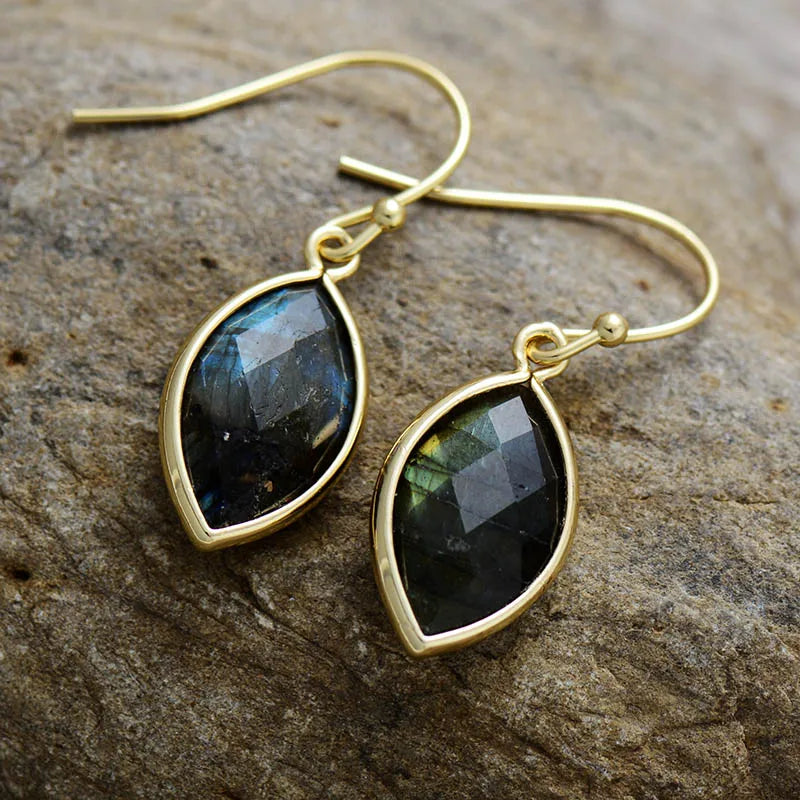 Modernism Marquise Labradorite Dangle Earrings