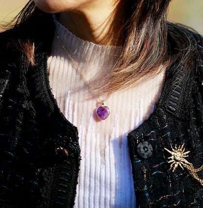 Heart Shape Amethyst Necklace