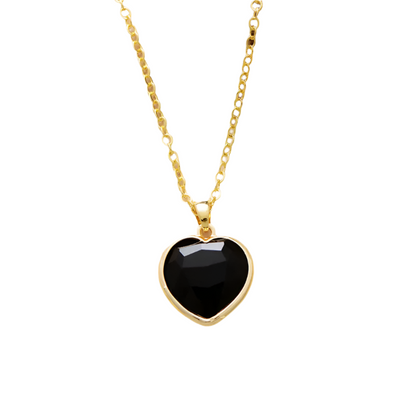 Heart Shape Black Onyx Necklace