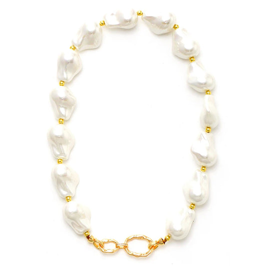 Handmade Cultured Baroque Pearl Strand Choker Necklace