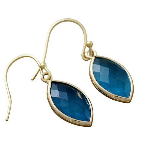 Modernism Marquise Blue Quartz Dangle Earrings