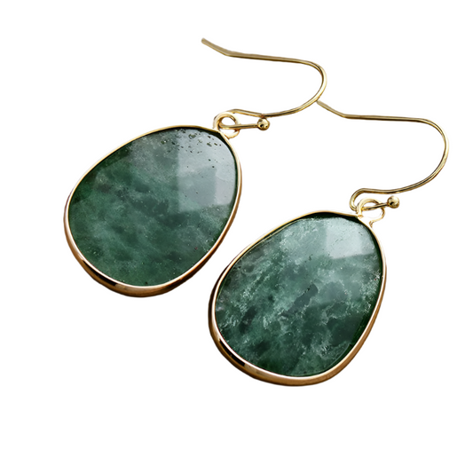 Ethnic Aventurine Hook Dangle Earrings