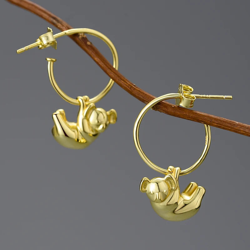 Koala Round Hoop Earrings