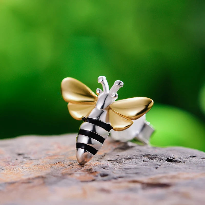 Small Honey Bee Stud Earrings