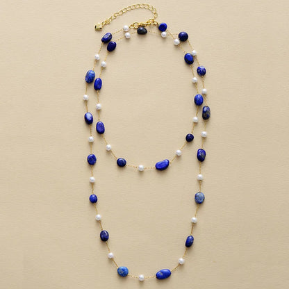 Boho Lapis Lazuli Layered Necklace