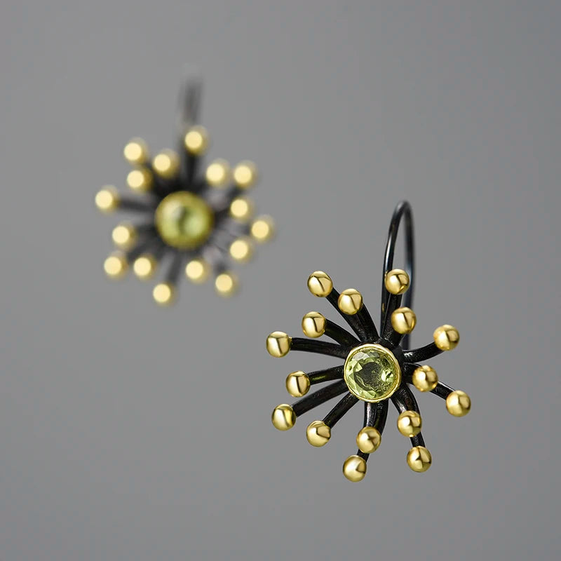 Peridot Bright Fireworks Dangle Earrings