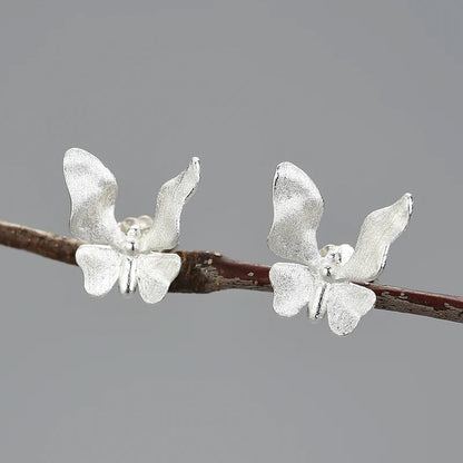 Sterling Silver Small Butterfly Stud Earrings