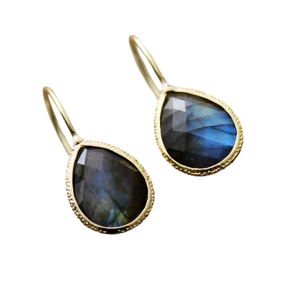 Teardrop Labradorite Dangle Earrings