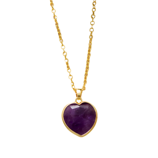 Heart Shape Amethyst Necklace