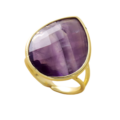 Waterdrop Amethyst Adjustable Ring