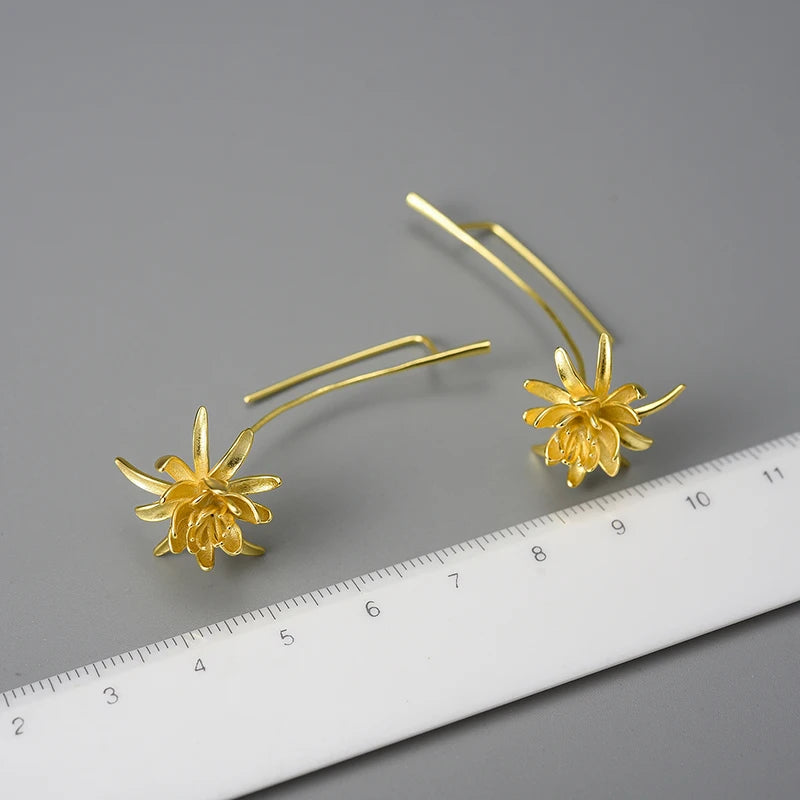 Night-Blooming Cereus Flower Long Dangle Earring