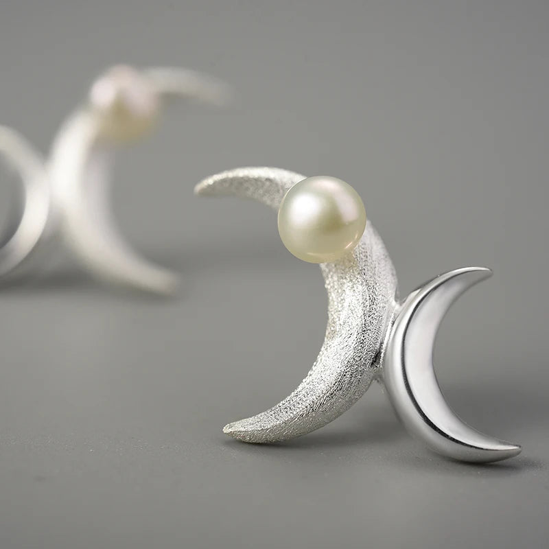 Asymmetrical Double Moon Stud Earrings