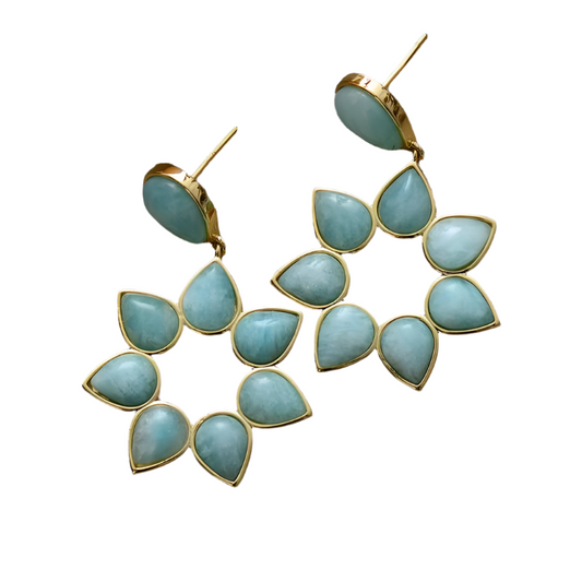 Flower Amazonite Stud Earrings