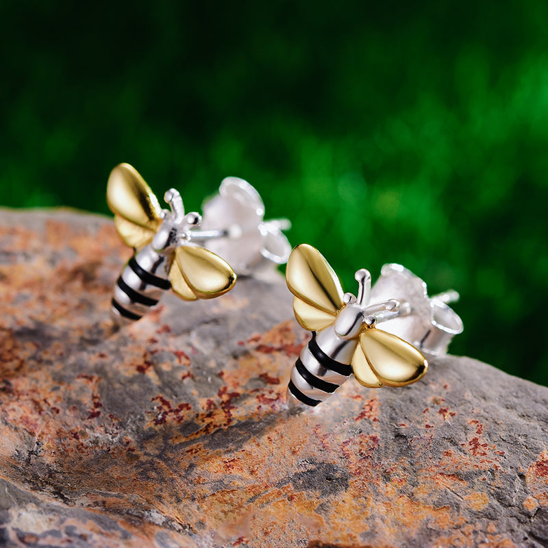 Small Honey Bee Stud Earrings