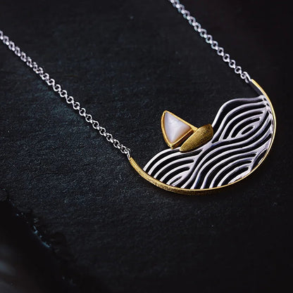 Sterling Silver Sailboat Necklace