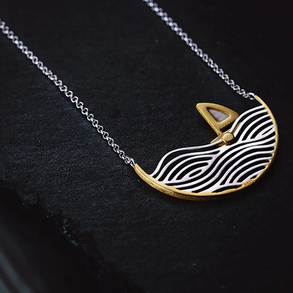 Sterling Silver Sailboat Necklace