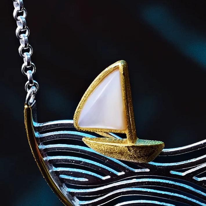 Sterling Silver Sailboat Necklace