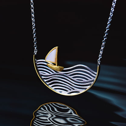 Sterling Silver Sailboat Necklace