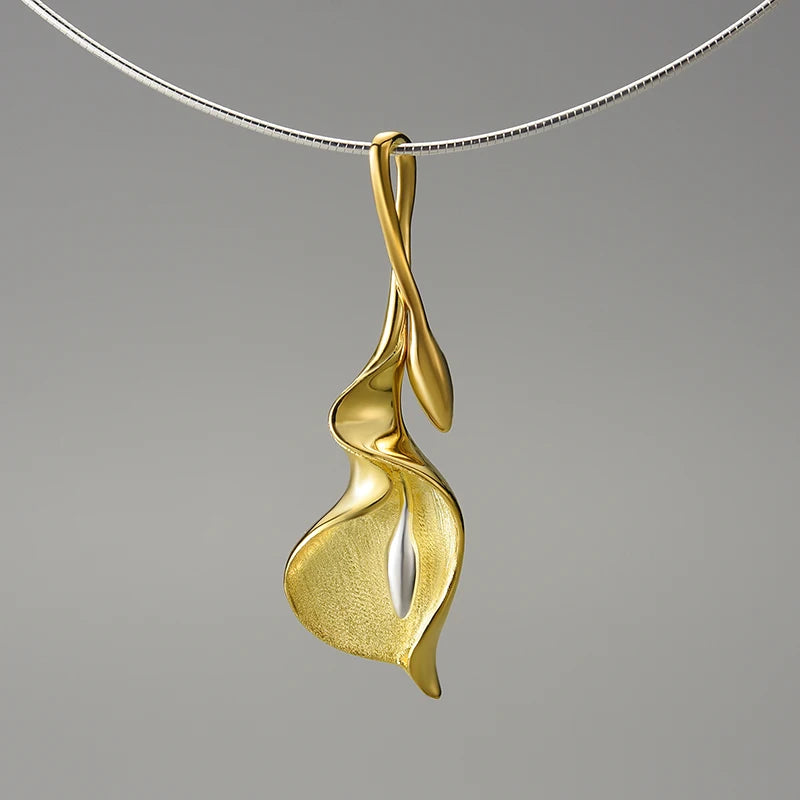 Sterling Silver Calla Lily Flower Pendant (Chain not included)