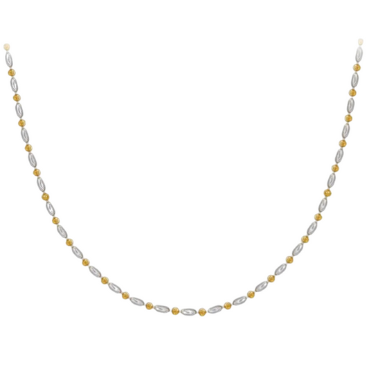 Two Tone Beaded Chain Necklace