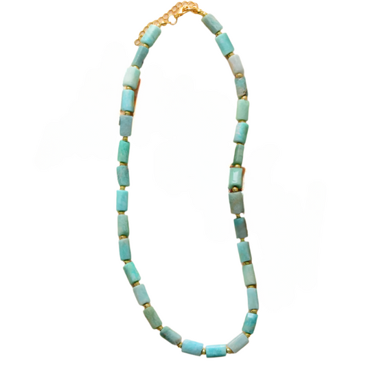 Boho Amazonite Beaded Choker Necklace