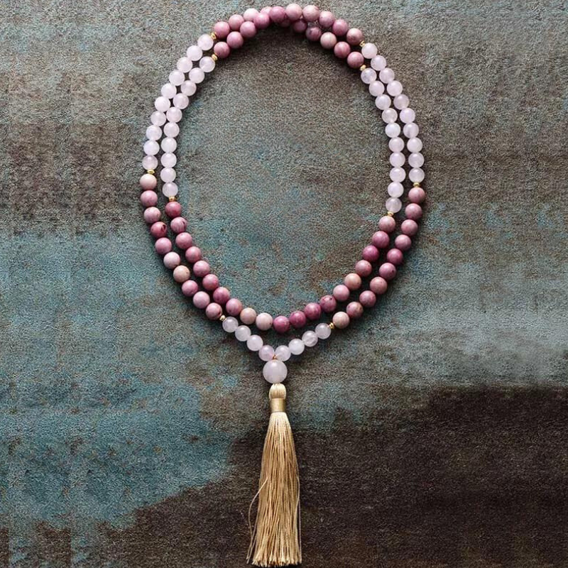 108 Beads Malas Healing Crystal Tassel Spiritual Meditation Yoga Necklace