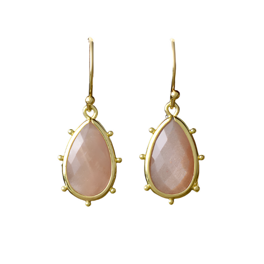 Sunstone Waterdrop Dangle Earrings